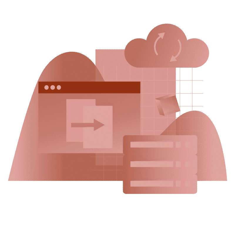 Animated image depicting website design Animated image depicting website design